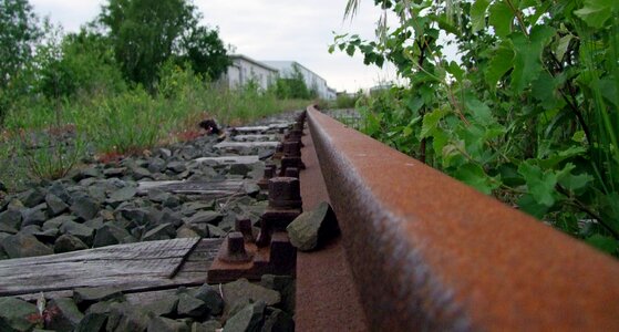 Shut down railway sleepers wooden sleepers photo