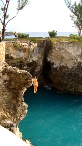 Cliff diver rugged cliff