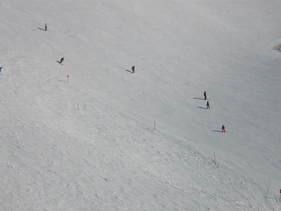 Skiing departure runway
