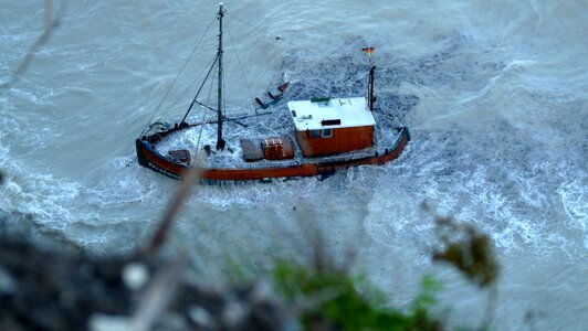 Wreck baltic sea fishing vessel photo