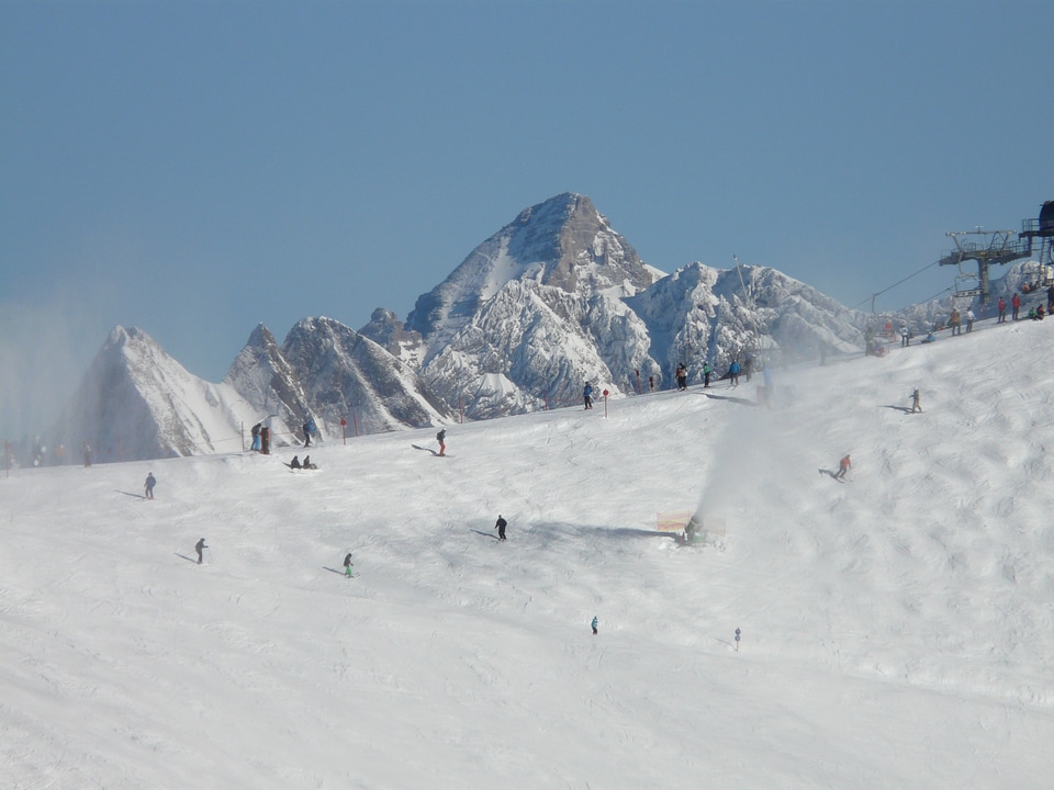 Skiing departure runway