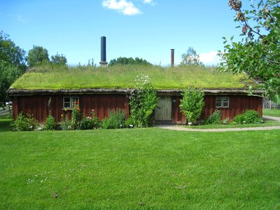 Grass roofs sky cloud