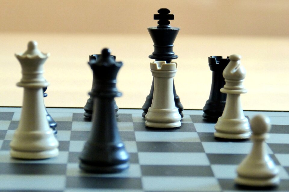 Playing field black and white chess board