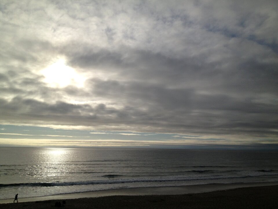 Seaside sunset clouds