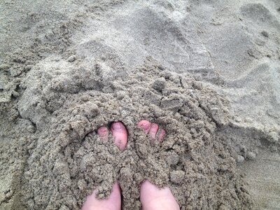 Beach fun footprints photo