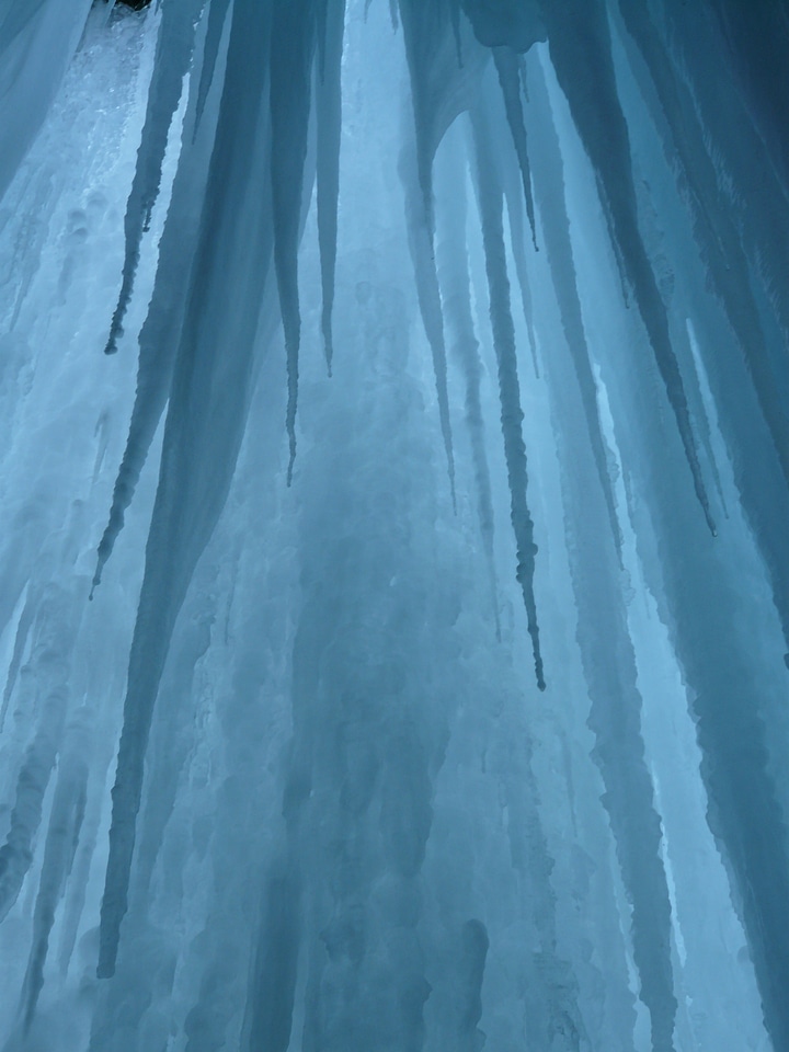 Cave cold stalactites