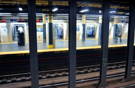 Underground railway metro tracks photo