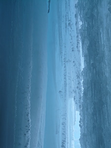 Cave cold stalactites photo