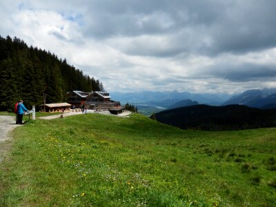 Alpine panorama sky clouds
