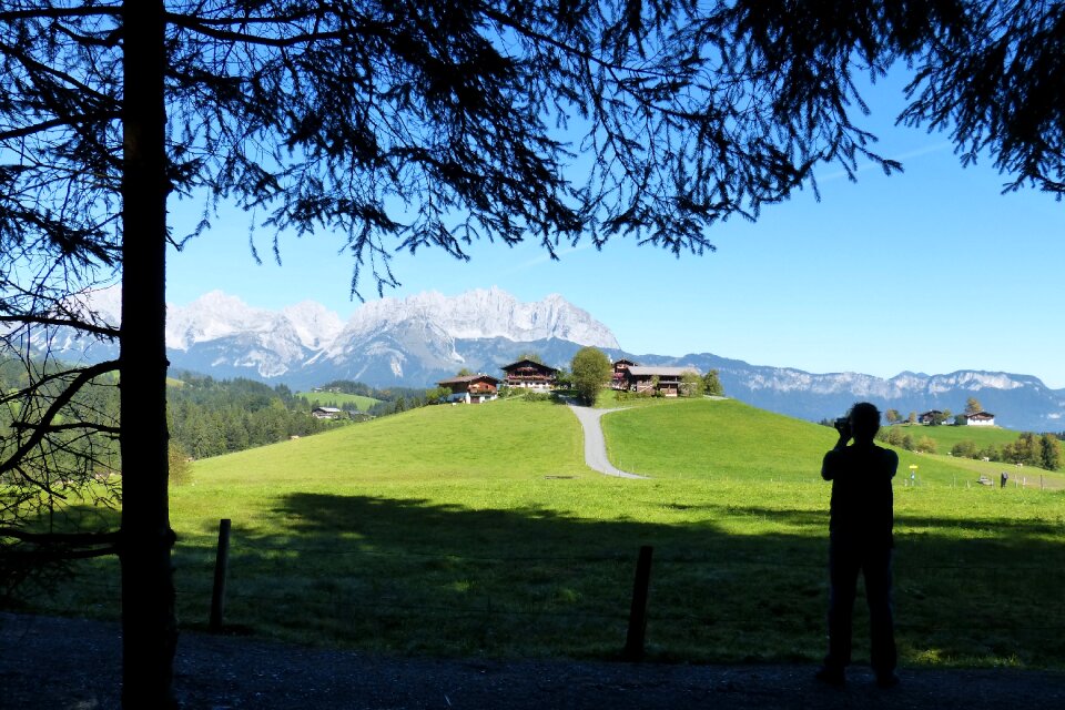 Farm wilderkaiser landscape