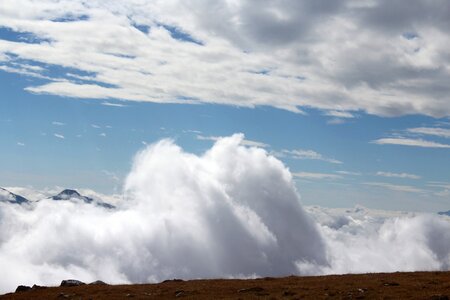 Clouds form blue white