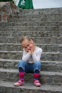Posing summer stairs
