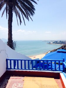 Sea blue balcony photo