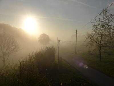 Sunrise fog morning photo