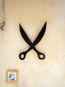 Note wrought iron barber beauty shop photo