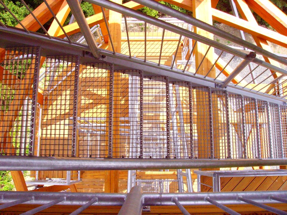 Observation tower stair step metal