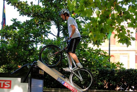 Recreation cyclist helmet photo