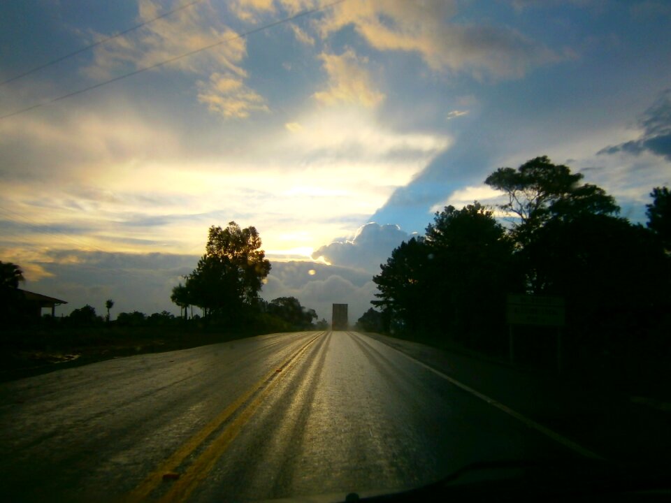 Clouds rain road