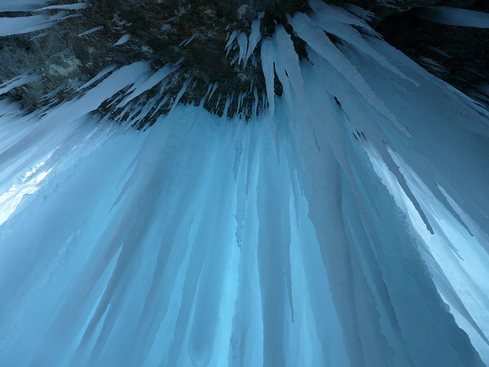Cave cold stalactites