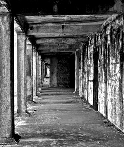 Decay black and white perspective photo