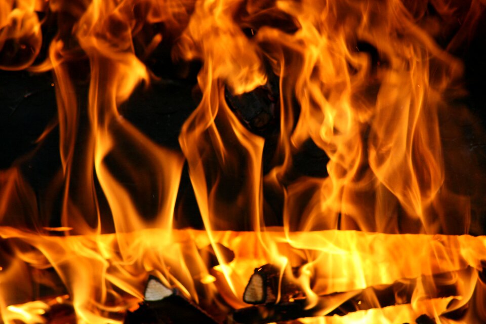 Fire fireplace orange