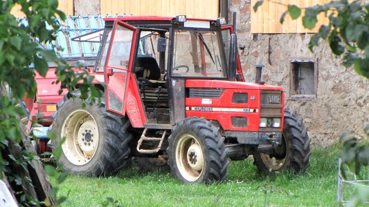 Tractor agricultural machine farm photo