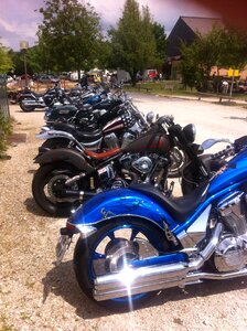 Motorcycle blue harley photo