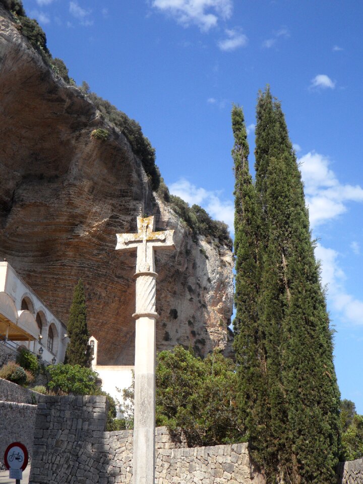 Stone cross religion balearic islands photo