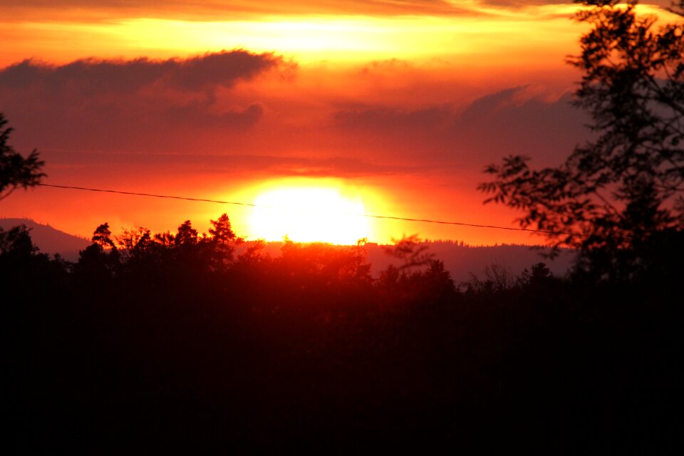 Evening sky nature setting sun