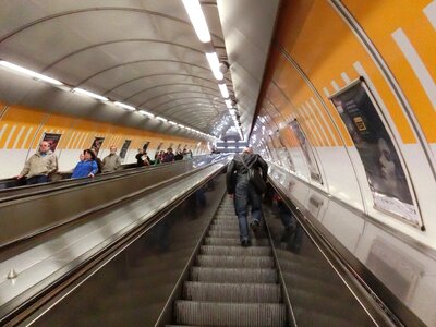 Prague metro escalator photo