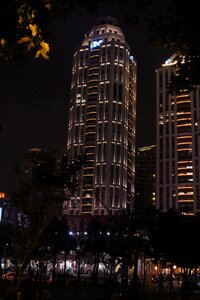 Night view construction city view photo