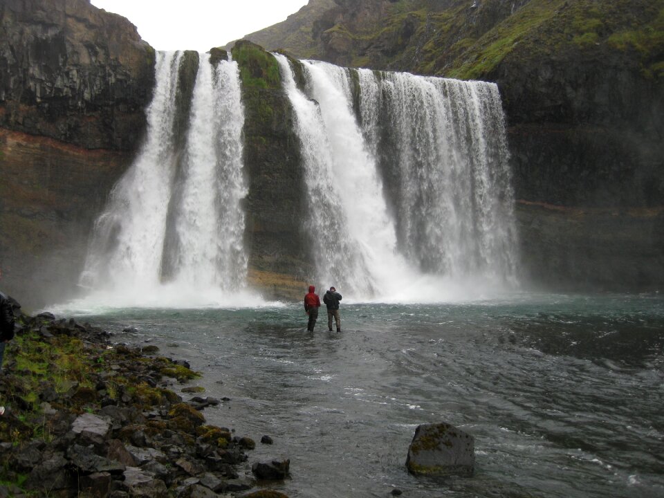 Gray fish gray waterfall gray fishing