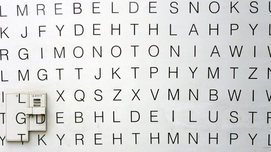 Typography graphic black and white