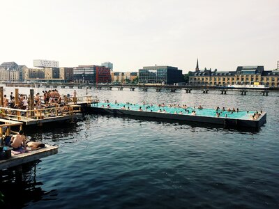 Outdoor pool people party