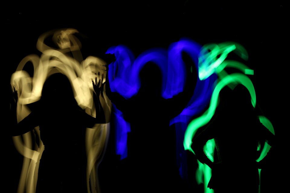 Silhouettes color people