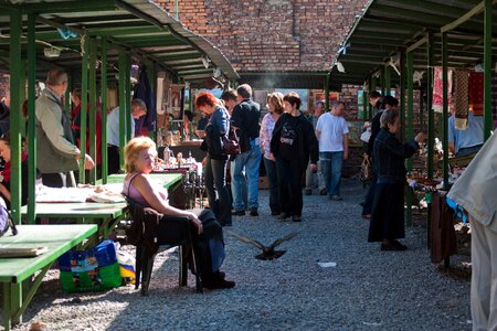 Tourist people old brickwork photo