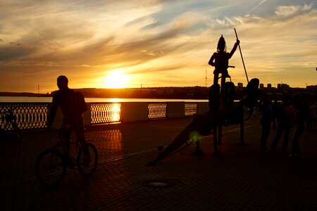 Silhouette sakulptura cyclist