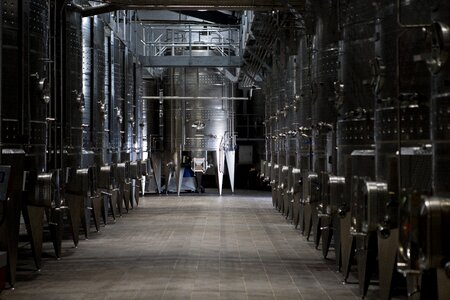 Stainless steel vats winery