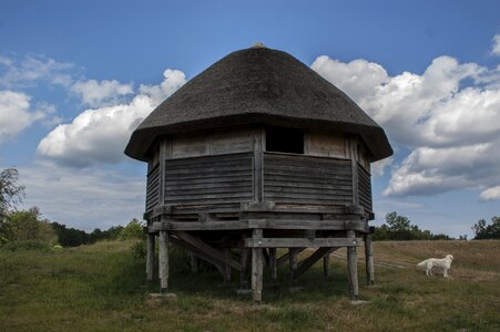 Woodhouse log cabin sky