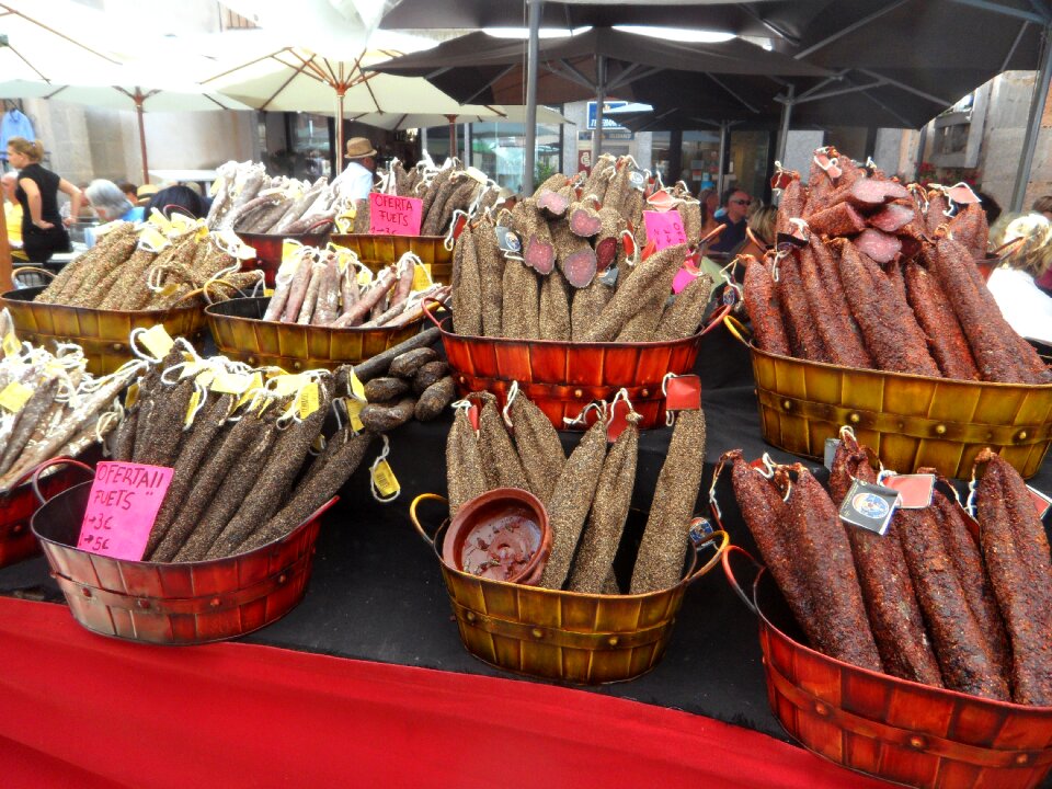 Market stall salami sale