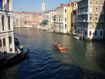 Venice channel gondolas photo