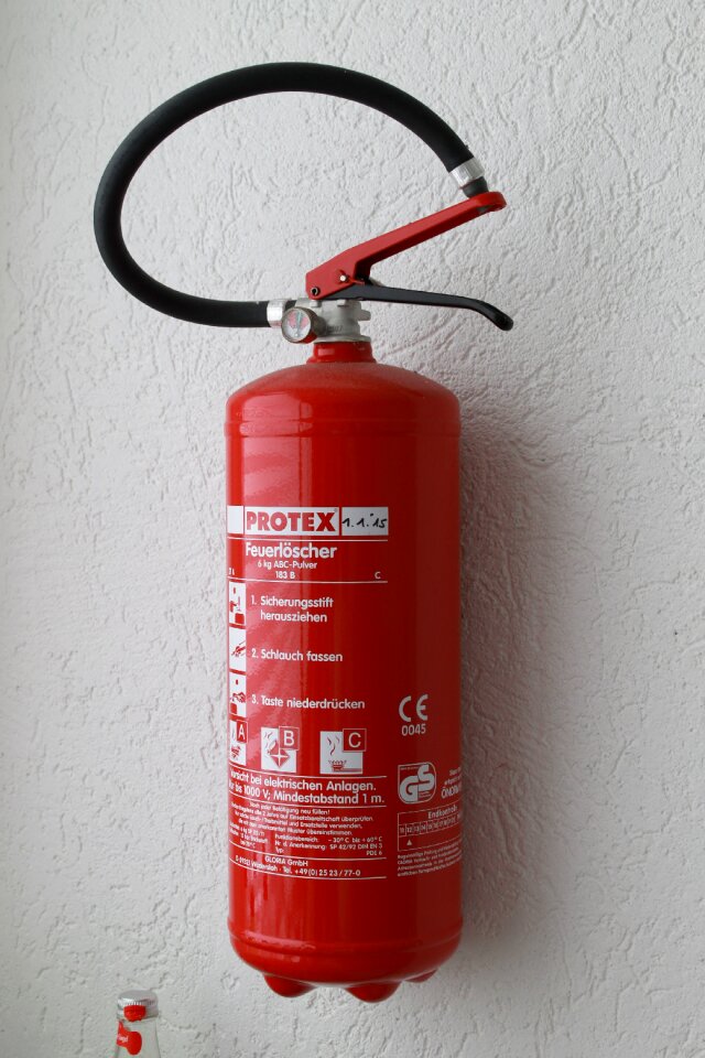 Wall red hose