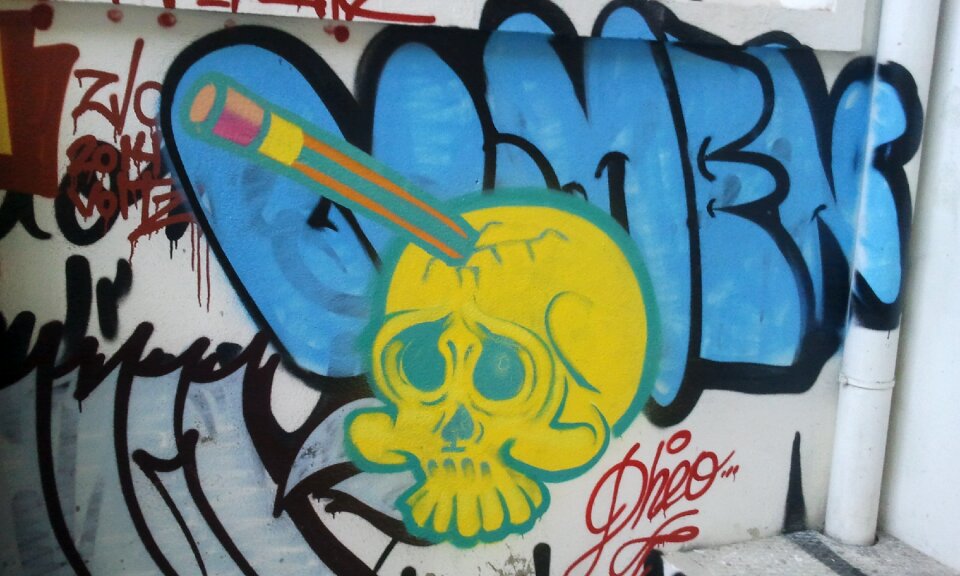 Skull drawing color