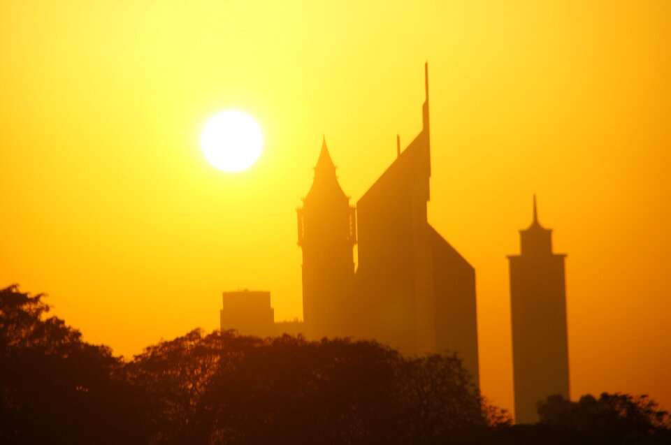 Dubai sunset skyscraper