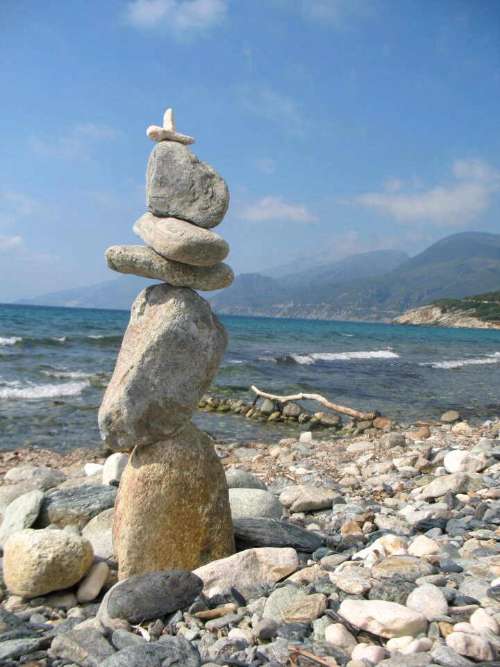 Rocking stone corsica sea