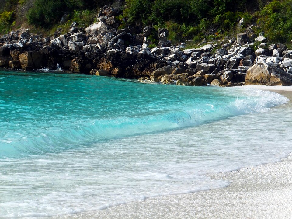 Water blue rock