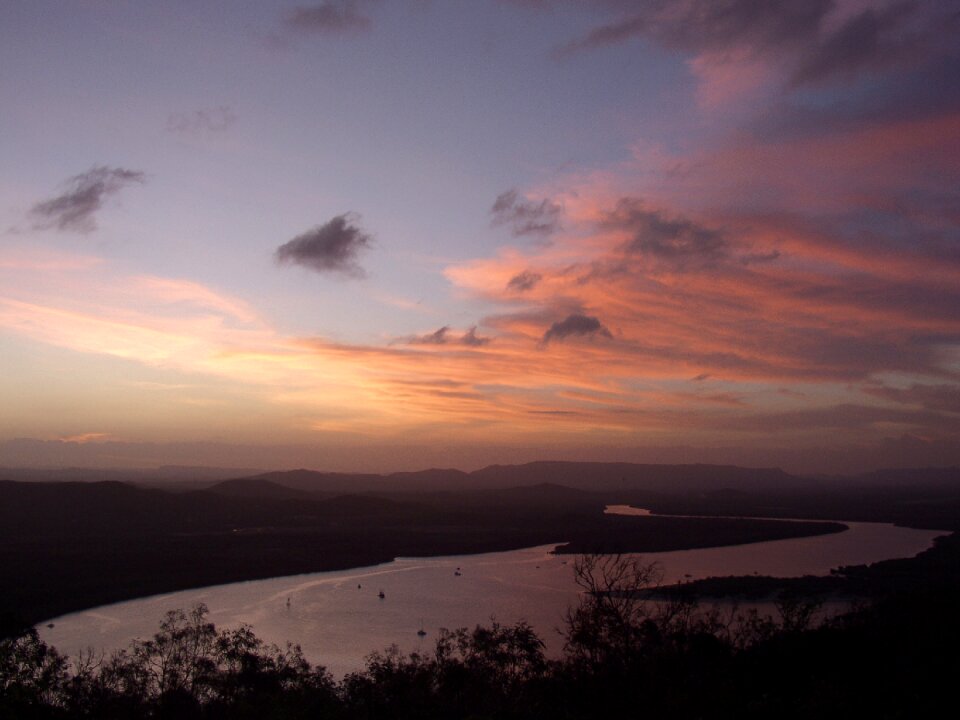 River abendstimmung sunset