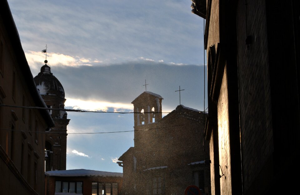 Church winter sky