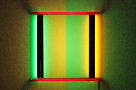 Light sculpture neon lights shining