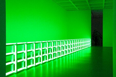 Light sculpture neon lights shining